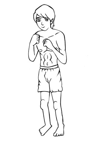 cartoon Boxer handmadeの写真素材