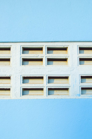 blue wallの写真素材