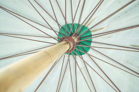 under large umbrellaの写真素材