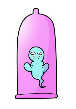 sperm in condomの写真素材