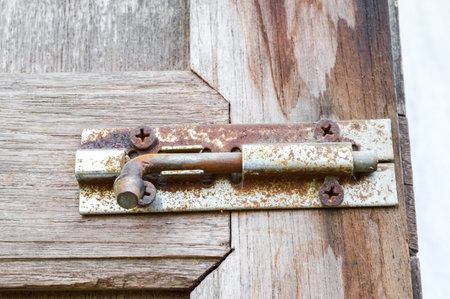 old latch on the door の写真素材