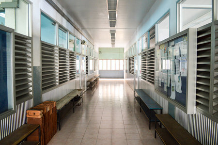 corridor in Thai schoolのeditorial素材