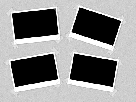 photo on clean cement wallの写真素材