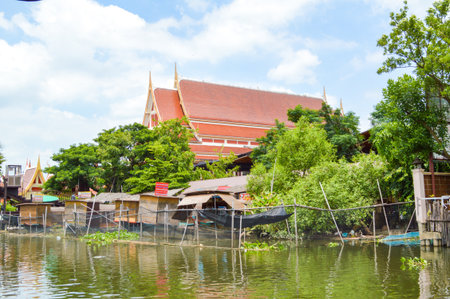 waterfront khlong Sansab canal in country Bangkok Thailandのeditorial素材