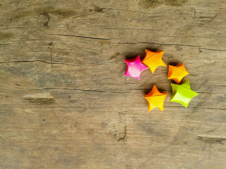 Star paper on wood floorの素材