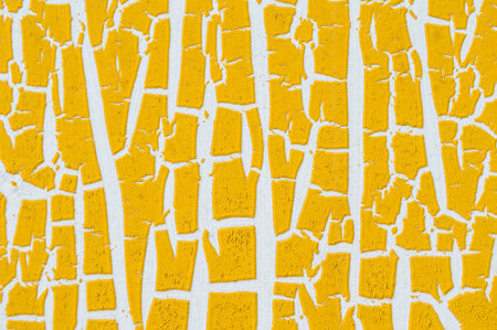 Close up white color cracked paint texture backgroundの写真素材