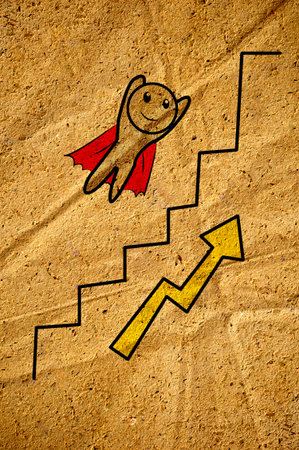 fly to goal, cartoonの写真素材