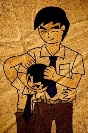 boy friend, cartoonの写真素材