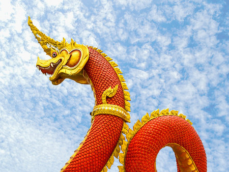 King of nagas statue in thailandの素材