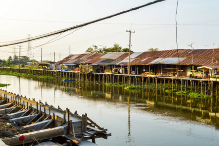 floating market in Klong Prengのeditorial素材