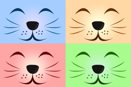 colorful cat face backgroundの写真素材