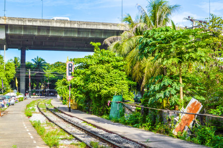 railway in bangkok Thailandの写真素材