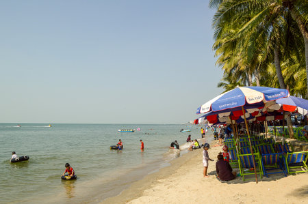 tourism in Won Napa beach at Chonburi Thailandのeditorial素材