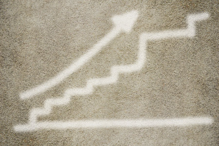 white graph on cement wallの写真素材