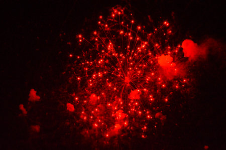 fireworks on night skyの写真素材