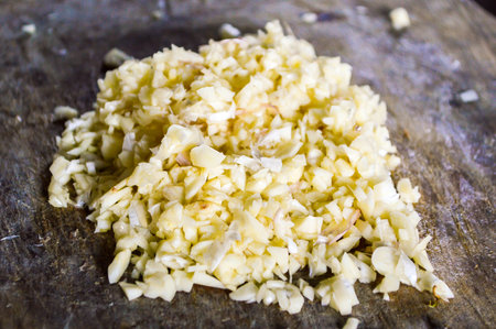 minced garlicの写真素材