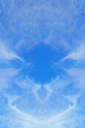 blue sky and white cloudの写真素材