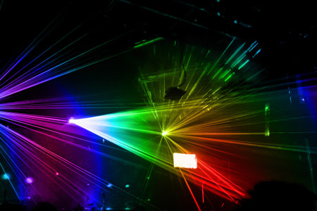 colorful laser light in night club