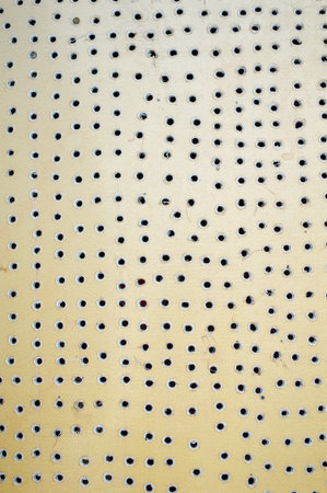 Plastic with holes wallの写真素材