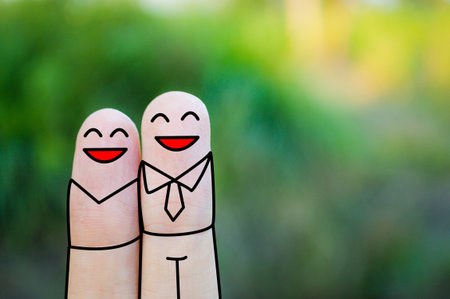 Happy fingers textureの写真素材