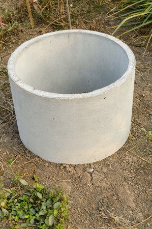 cement tube on the  gound