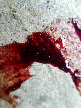 Red blood on cement floorの素材
