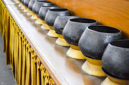 monk bowl in public temple Thailandの写真素材