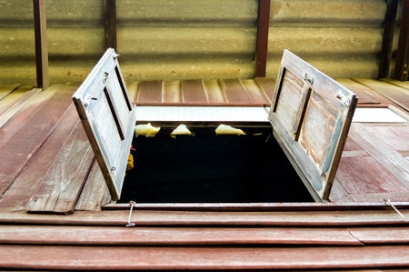 wooden windows in country Thailandの写真素材