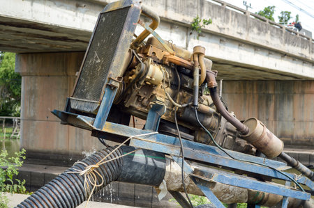 water pump supply for agricultural in country Thailandの写真素材