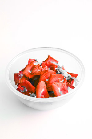 red Butterfly pea flower on white backgroundの写真素材