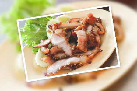 photo Charcoal boiled pork neck Thailand foodの写真素材