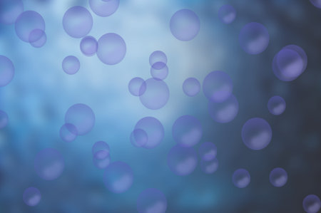 bubbles blue backgroundの写真素材