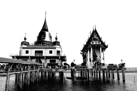 black and white of Wat Hong Thongの写真素材