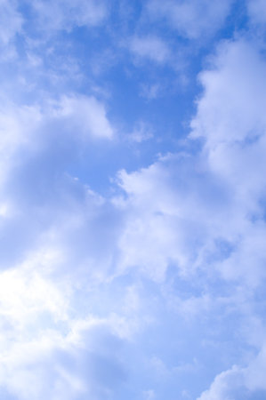 blue sky and white cloudの写真素材