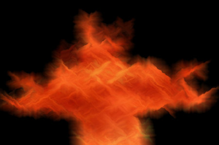 art fire burning on black illustration backgroundの写真素材