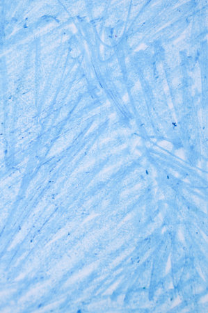 blue crayon drawings on white paper background textureの写真素材