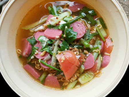 spicy noodle healthy foodの写真素材