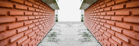 cement walkwayの写真素材