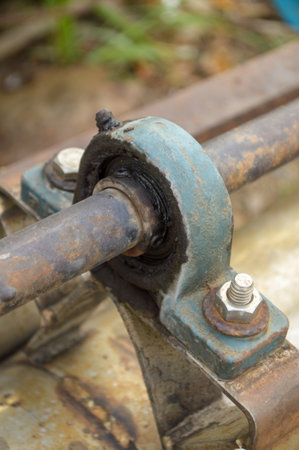 rusty old steel jointsの写真素材