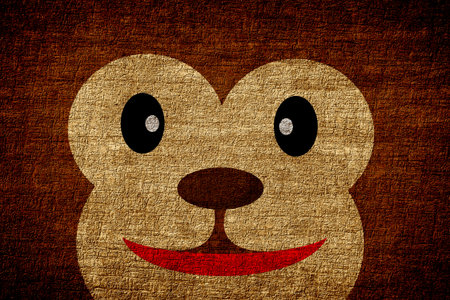 art grunge monkey face illustration backgroundの写真素材