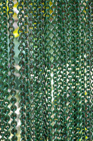 chain iron wall in garden