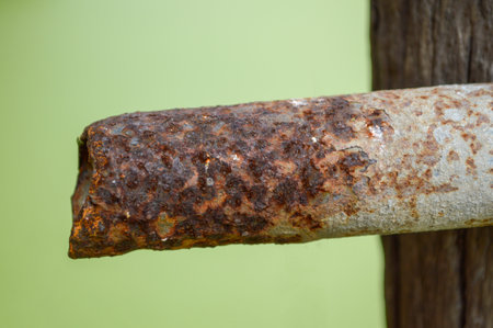 rusty on iron postの写真素材