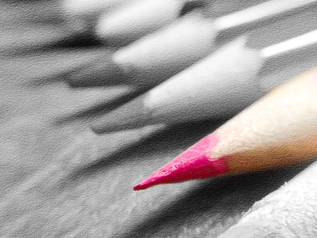 close up pink pencil colorの写真素材