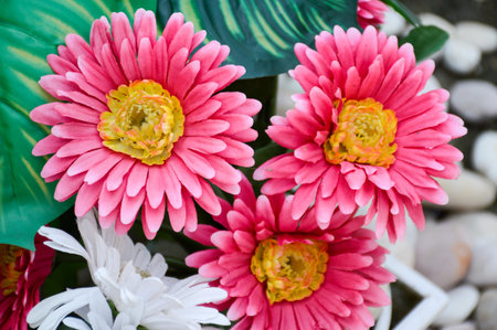 beautiful fake flowersの写真素材