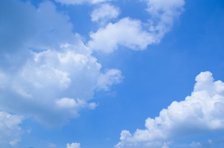 blue sky and white cloudの写真素材