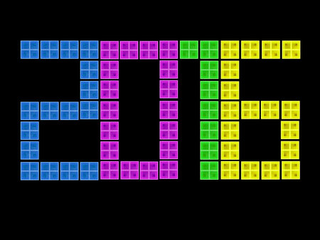 Happy new year celebration 2016 colorful on black illustration background