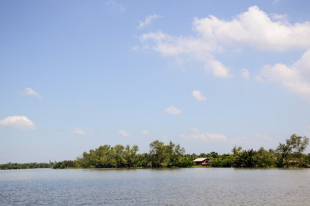 Bangprakong river in chachoengsao thailandのeditorial素材