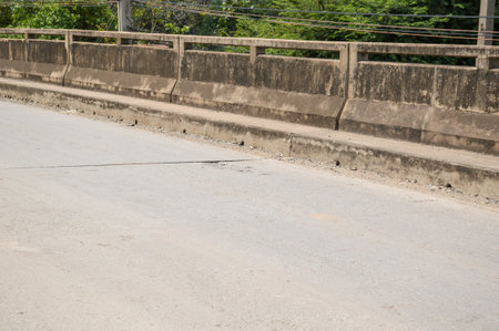 cement road in country Thailandの写真素材