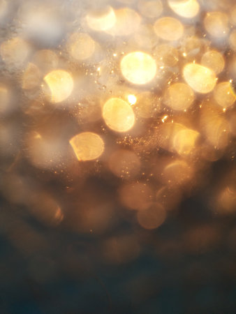 gold bokeh lightの写真素材