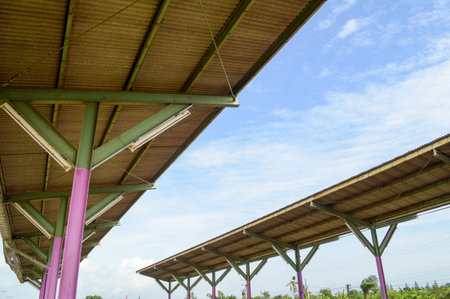 Preng train station roof in Thailandの写真素材